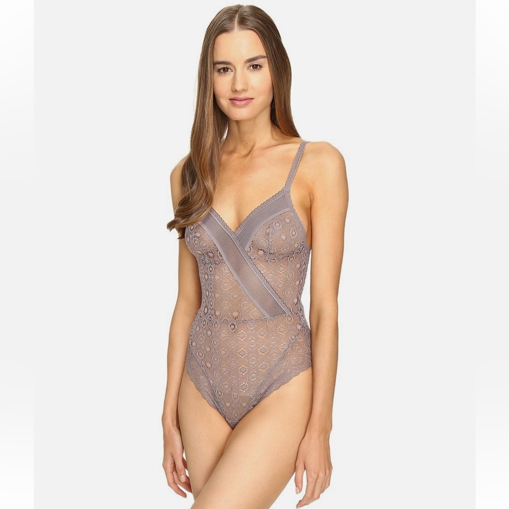 ELSE LINGERIE “Coachella” Grey Lace Soft Cup Bodysuit
